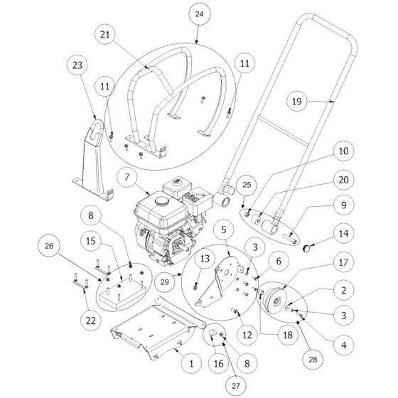 Engine Support Assembly for Norton Clipper CFP13W Plate Compactor