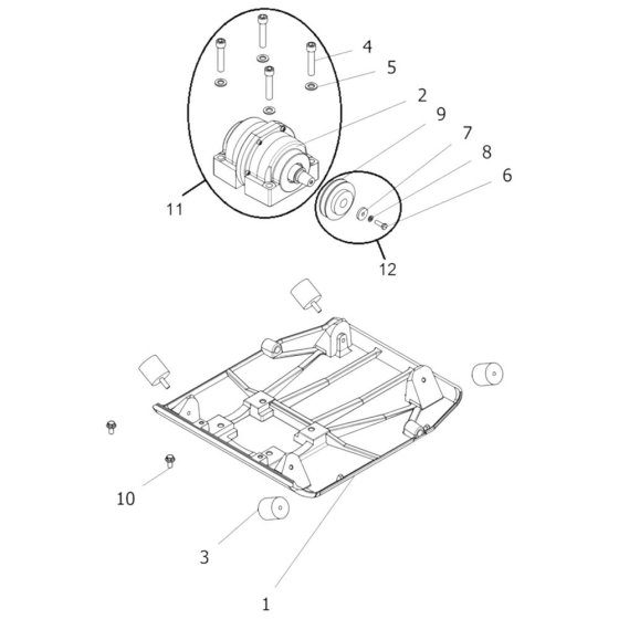 Base Plate Assembly for Norton Clipper CFP14W-P Plate Compactor