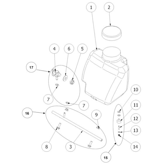 Water Tank Assembly for Norton Clipper CFP16W Plate Compactor