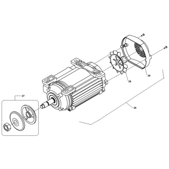 Motor Assembly for Norton Clipper CM352 Masonry Saw