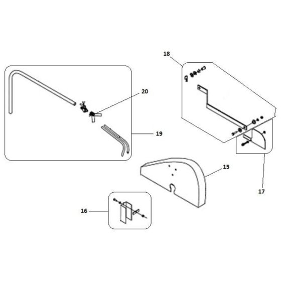 Blade Guard Assembly for Norton Clipper CM450 JUNIOR Masonry Saw