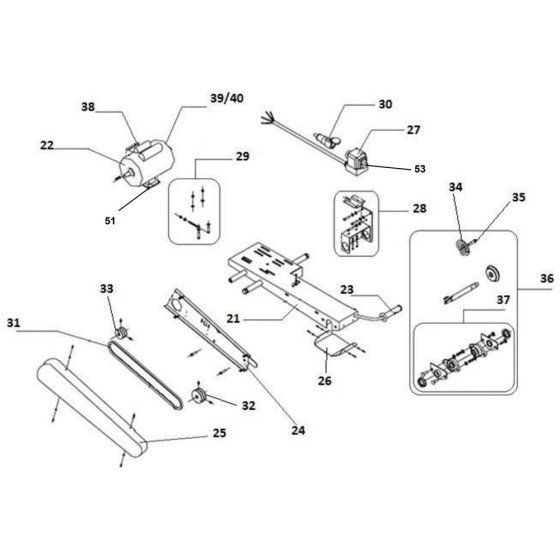 Cutting Head Assembly for Norton Clipper CM450 JUNIOR Masonry Saw