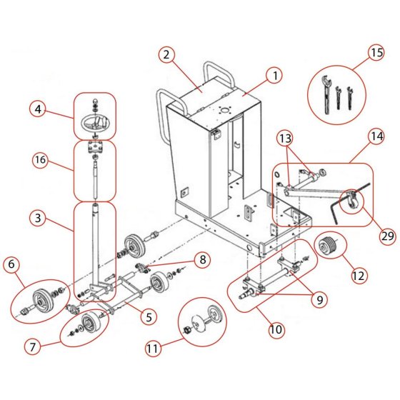 Frame Assembly for Norton Clipper CS1 Floor Saw