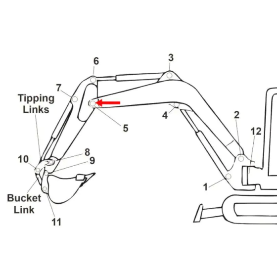 Pin (Position 7) fits Kubota KX015-4 Mini Excavator - Non-Genuine
