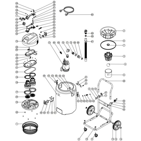 Numatic WVD2000AP Assembly