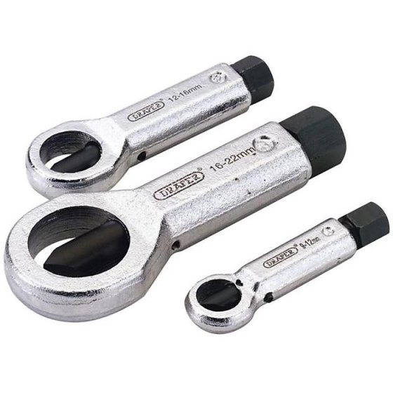 Nut Splitters 3 Piece Set for Safe Nut Removal - Draper Tools