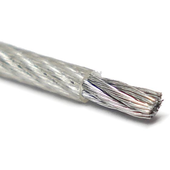 Nylon Coated Wire Rope 2mm Diameter 100 Metres Coil for Securing Small Parts