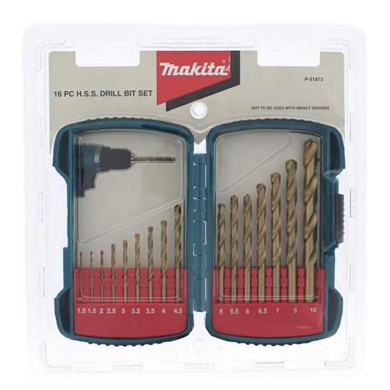 16pc Titanium Plated HSS Bit Set - Genuine Makita Part -  OEM No. P-51873
