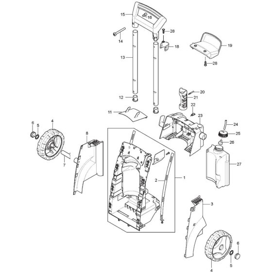 Back Assembly for Nilfisk P 150.2-10