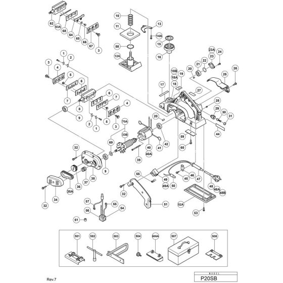Hikoki P20SB Planer Assembly