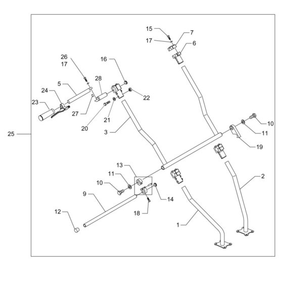 Handle Assembly for Wacker P35 Screed