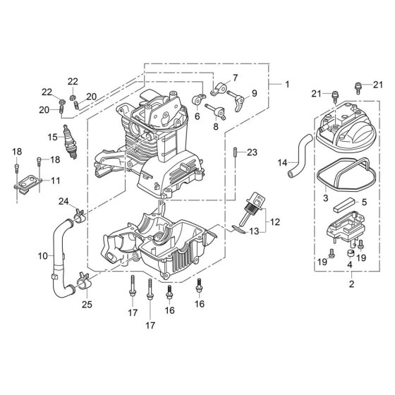 Crankcase Assembly for Wacker P35A Screed