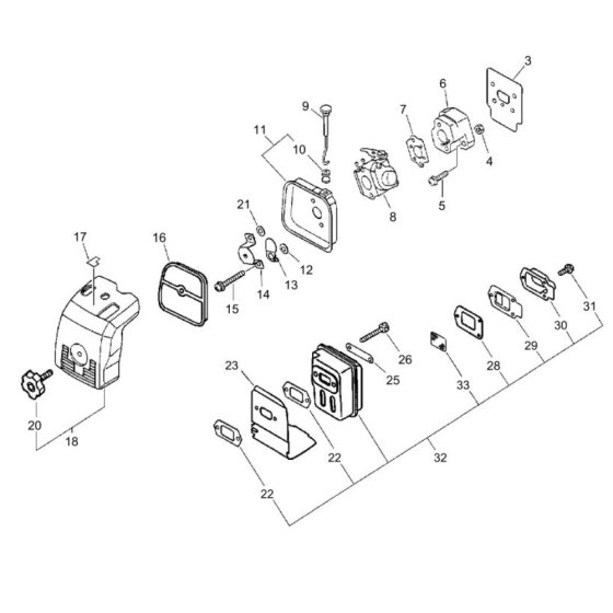 Air Cleaner & Muffler for ECHO