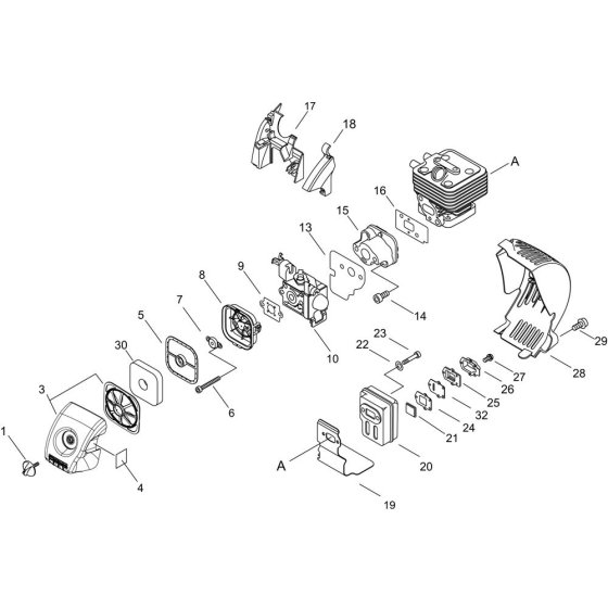 Air Cleaner, Carburettor, Muffler