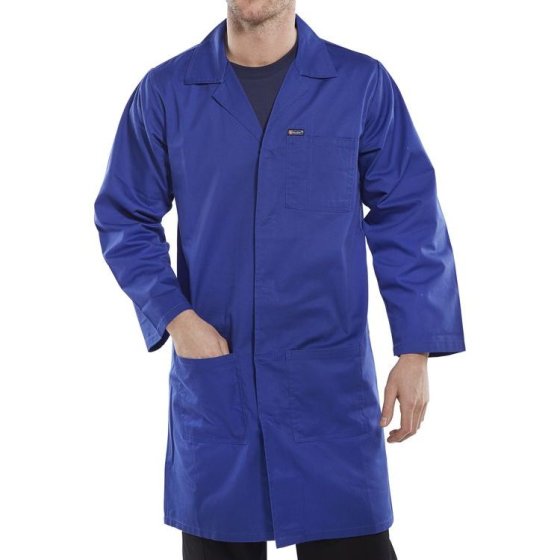Warehouse Coat Poly/Cotton Fabric Stud Fastening/Rear Vents Royal Blue 40