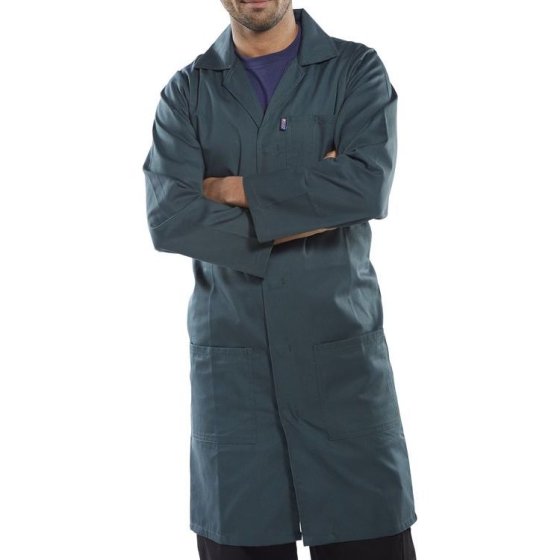 Warehouse Coat Poly/Cotton Fabric Stud Fastening/Rear Vents Spruce Green 34