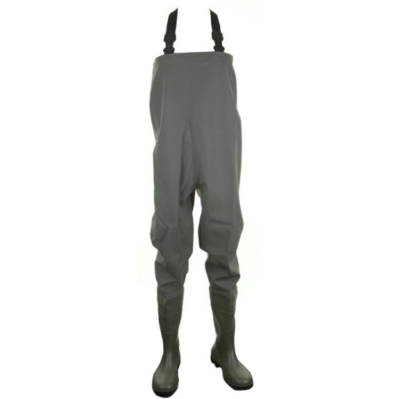 Chest Wading Pants Steel Full Safety Toe Cap & Mid sole Green Size 09