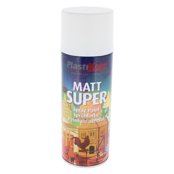 Super Spray Matt White Spray Paint RAL 9016 (400ml)