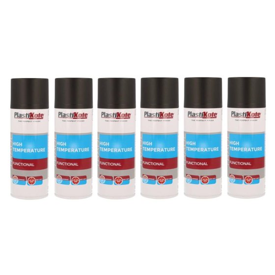 Trade High Temperature Spray Paint Black 400ml - Pack of 6