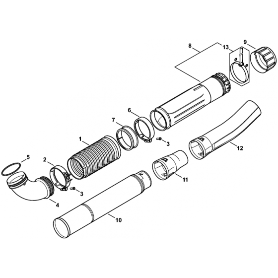 Pleated Hose Blower Tube