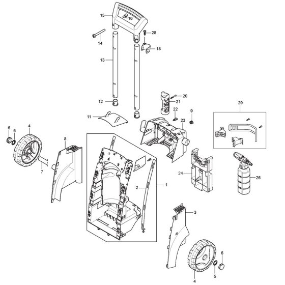 Back Assembly for Nilfisk Washer