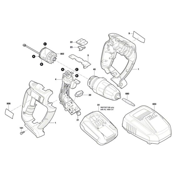 Bosch PSB 18 LI-2 Combi Assembly