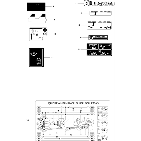 Decals for Husqvarna PT26 D