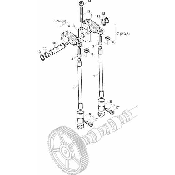 Pushrod & Rocker Bracket Assembly