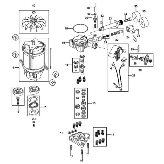 Pump Assembly for Husqvarna PW 480