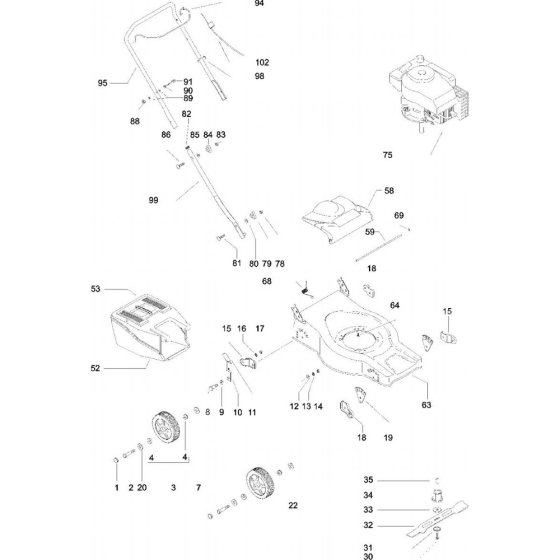 Flymo QUICKSILVER 40S Assembly