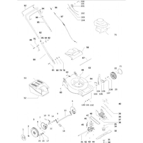 Flymo QUICKSILVER 4546SDH Assembly
