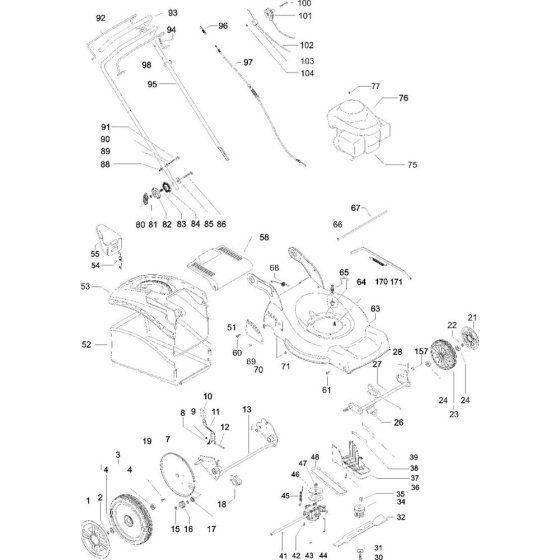 Flymo QUICKSILVER 5160HW Assembly