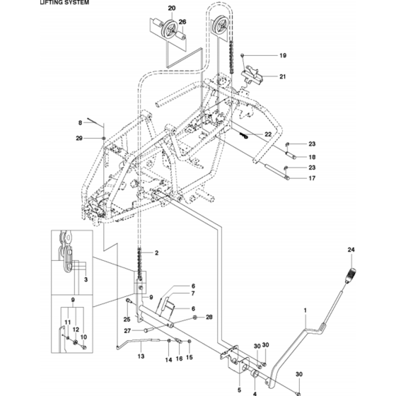 Mower Lift/Deck Lift Assembly