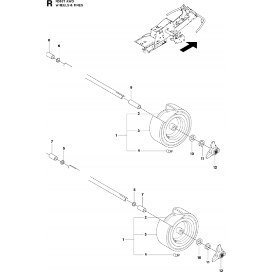 Wheels and Tyres for Husqvarna R316