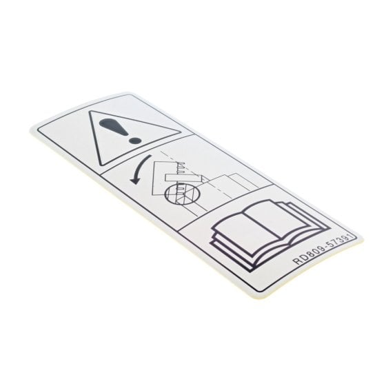 Label for Kubota U48-4, U55-4 Mini Excavator - OEM No. RD809 57390