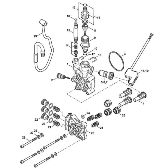 Pump Housing for Stihl RE 129 PLUS