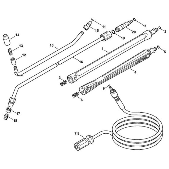 Spray Lance for Stihl RE 129 PLUS