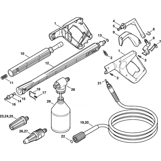 Spray Gun & Lance for Stihl RE 107