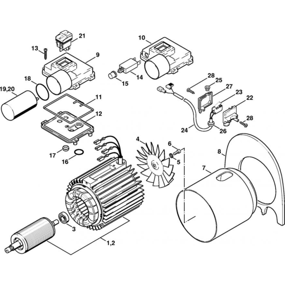 Motor & Switch Housing for Stihl