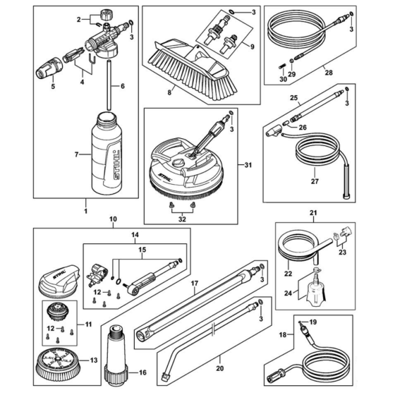 Stihl RE 130 PLUS Accessories