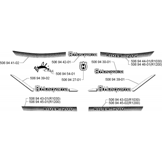 Decals for Husqvarna Rider 1030