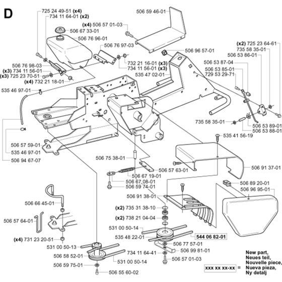 Chassis/Frame for Husqvarna Rider 11
