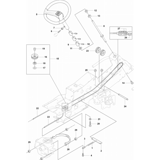 Steering Assembly for Husqvarna