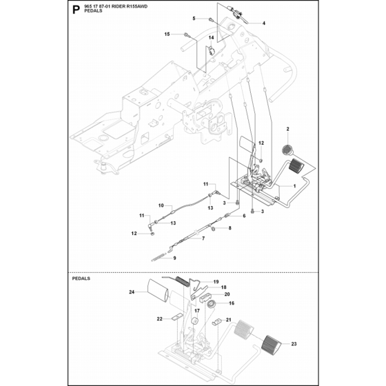Pedals Assembly for Husqvarna