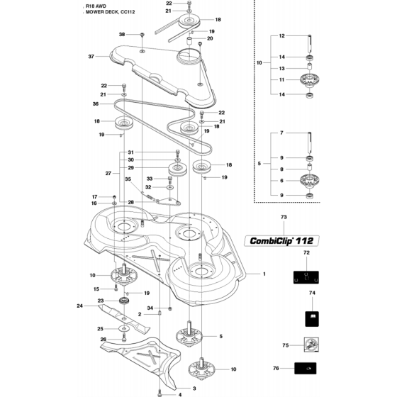 Cutting Deck-5 Assembly