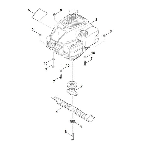 Engine, Blade for Stihl RM 248.1