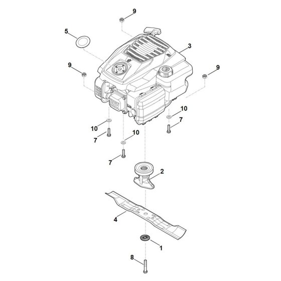 Engine and Blade for Stihl RM 248.2