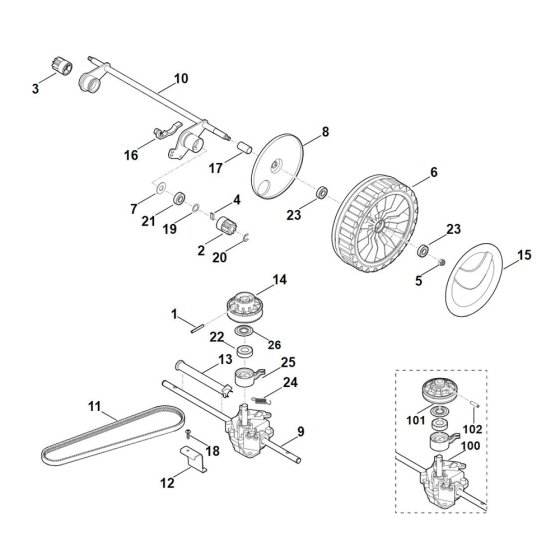 Shaft & Gear Box for Stihl Mower
