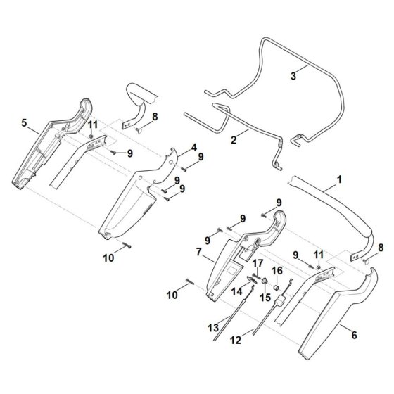 Handle Upper Part for Stihl Mower