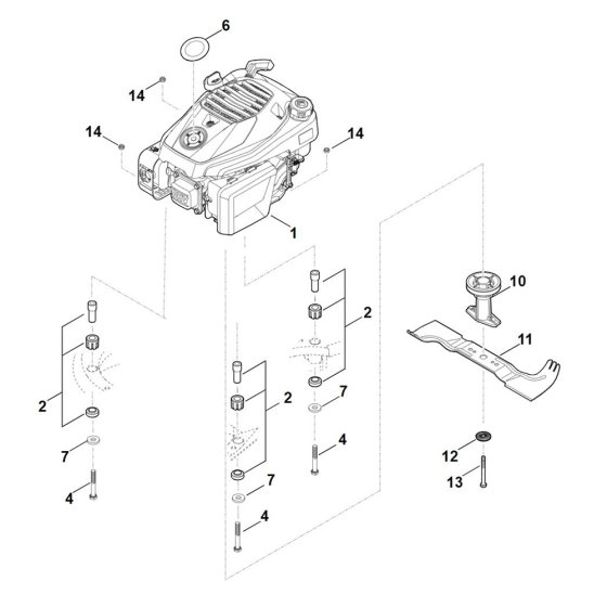 Engine, Blade for Stihl Mower
